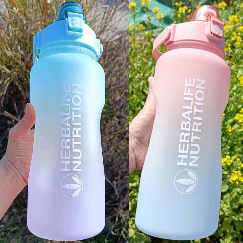 Herbalife Nutrition Bottle 1100/2000mlgradient Drinking Water Space Cup Milk Carton Water Bottle with Straw