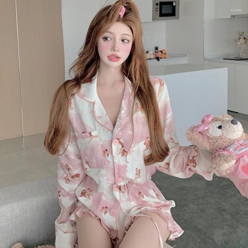 Women's Sleepwear Pink Print Pure Desire Wind Sweet Pajamas Fashion Suit Women Summer Thin Pijamas Sexy Christmas, Camisole
Women's Sleepwear Pink Print Pure Desire Wind Sweet Pajamas Fashion Suit Women Summer Thin Pijamas Sexy Christmas, Camisole