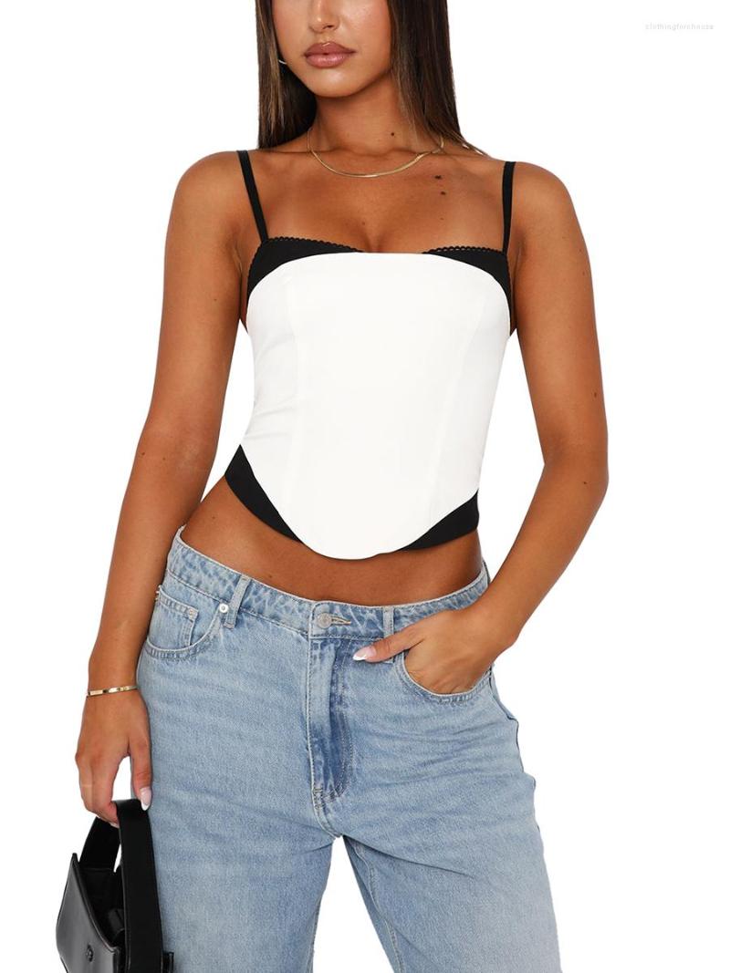 Women' Tanks Kimydreama Women Summer Spaghetti Strap Camisoles Sleeveless Backless Slim Fit Crop Tank Tops Corset Streetwear, White
Women' Tanks Kimydreama Women Summer Spaghetti Strap Camisoles Sleeveless Backless Slim Fit Crop Tank Tops Corset Streetwear, White