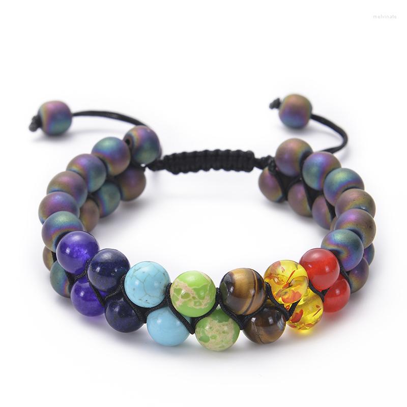 Strand HIYONG 7 Chakra Beads Bracelets Braided Rope Yoga Bracelet Double-layered Natural Stone Healing Jewelry For Women Men
Strand HIYONG 7 Chakra Beads Bracelets Braided Rope Yoga Bracelet Double-layered Natural Stone Healing Jewelry For Women Men
