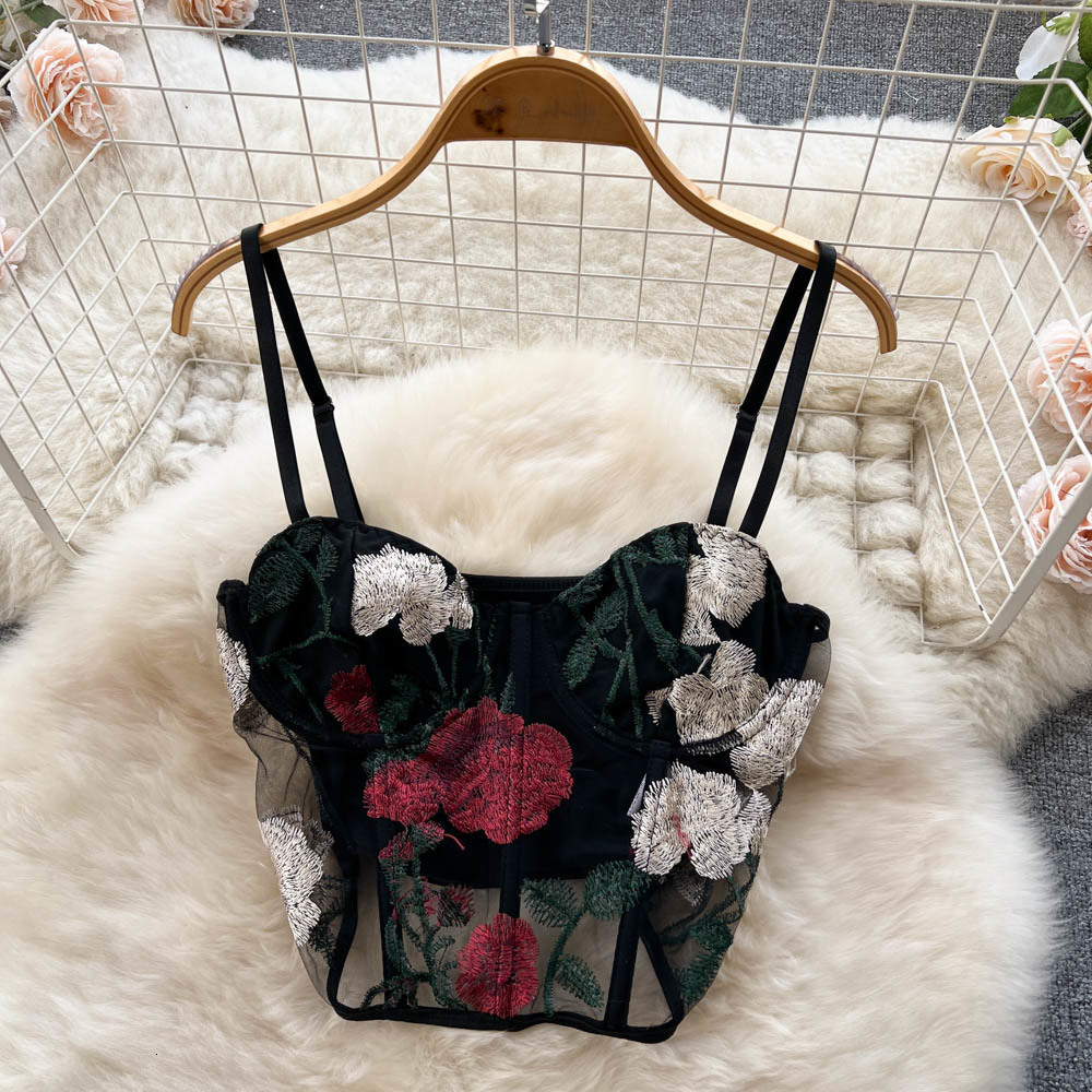 Two Piece Dress Temperament Black Suit Womens Gauze Lace Suspender Strapless Top Corduroy Skirt TwoPiece Set 230509