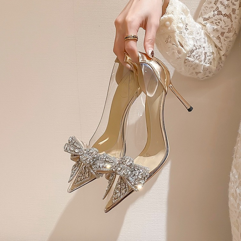 Height Increasing Shoes Highheeled Sandals Fashion Sliver Bow Transparent Women Pumps Autumn Sexy Party Dress 230508, Champagne gold 8cm
Height Increasing Shoes Highheeled Sandals Fashion Sliver Bow Transparent Women Pumps Autumn Sexy Party Dress 230508, Champagne gold 8cm