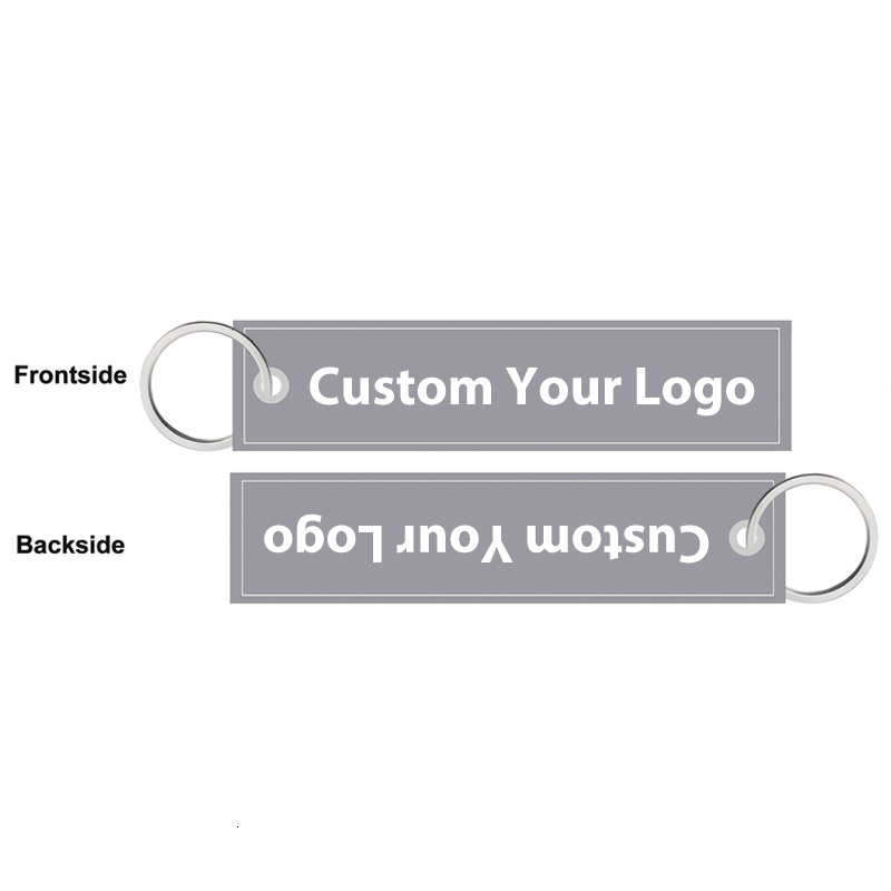 Keychains Lanyards Voikukka Jewelry Custom Embroidered Keychain Both Sides Pattern Key Chain Wholesale 230508