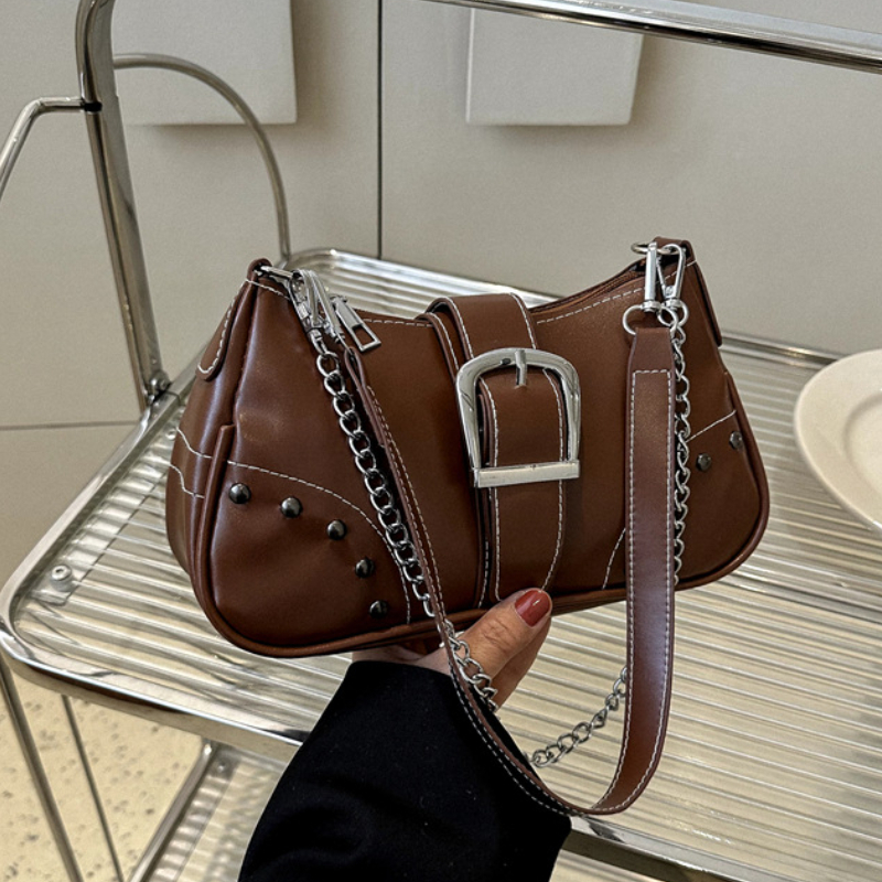 Evening Bags Women's Handbag Y2K 2000s Personallity Shoulder Bag Spice Girls Retro Luxury Bags Punk Street Chain Underarm Bags for Women 230509, Dark brown
Evening Bags Women's Handbag Y2K 2000s Personallity Shoulder Bag Spice Girls Retro Luxury Bags Punk Street Chain Underarm Bags for Women 230509, Dark brown