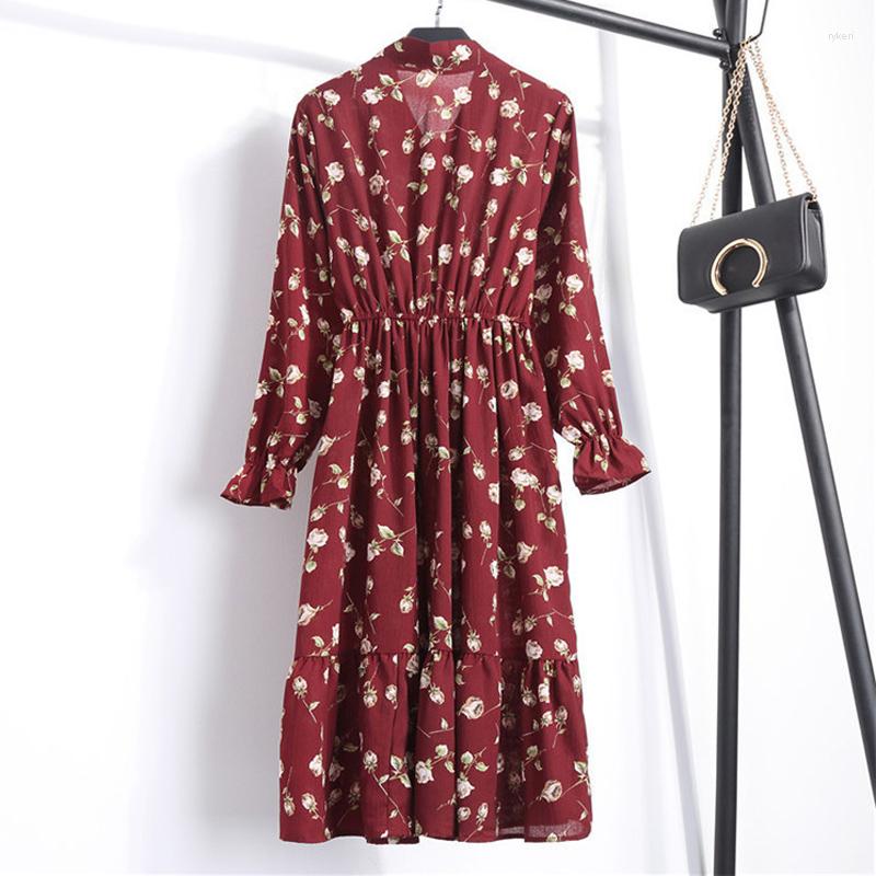 Casual Dresses Long Sleeve Bow Midi Summer Dress Women Autumn Lady Korean Style Vintage Floral Printed Chiffon Shirt, Photo17
Casual Dresses Long Sleeve Bow Midi Summer Dress Women Autumn Lady Korean Style Vintage Floral Printed Chiffon Shirt, Photo17