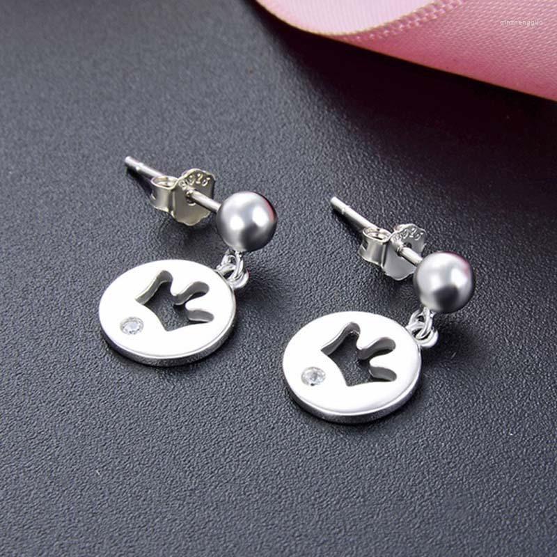 Dangle Earrings Fashion Simple Elegant Crown Round Drop 925 Sterling Silver Dangler Fine Jewelry For Girls Women
Dangle Earrings Fashion Simple Elegant Crown Round Drop 925 Sterling Silver Dangler Fine Jewelry For Girls Women