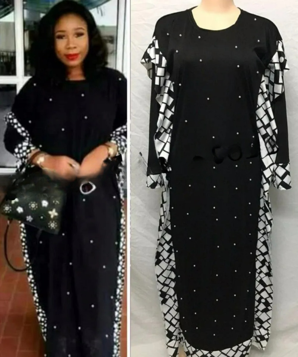 Dress Length:140cm. Bust:96cm~116cm.2018 New fashion African Elastic Bazin with beads Style Dashiki long Sleeve Famous dresses
Dress Length:140cm. Bust:96cm~116cm.2018 New fashion African Elastic Bazin with beads Style Dashiki long Sleeve Famous dresses