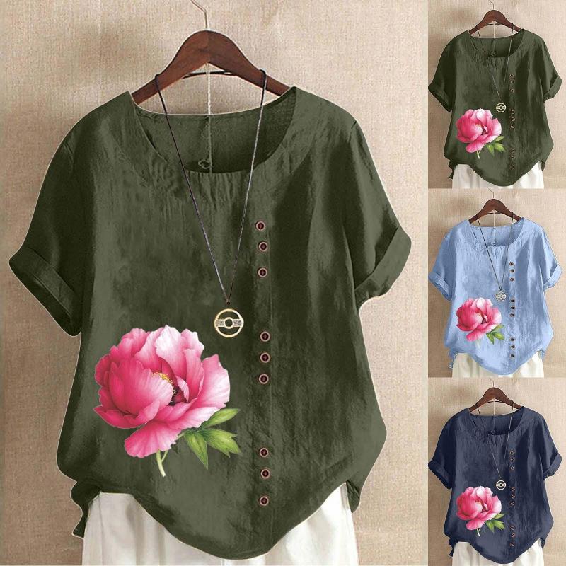 Women's Blouses Plus Size Classic Button Top For Women 2023 Summer Cotton Line O Neck Short Sleeve Print Blouse Fashion Female Pullover, Bu2-d
Women's Blouses Plus Size Classic Button Top For Women 2023 Summer Cotton Line O Neck Short Sleeve Print Blouse Fashion Female Pullover, Bu2-d