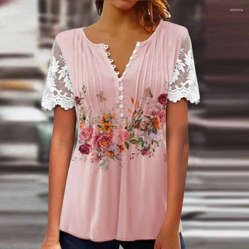 Women' T Shirts Spring Floral Print Draped Shirt Women Sexy V Neck Button Office Summer Embroidery Lace Short Sleeve Beach Top Tees, 04 pink pint
Women' T Shirts Spring Floral Print Draped Shirt Women Sexy V Neck Button Office Summer Embroidery Lace Short Sleeve Beach Top Tees, 04 pink pint