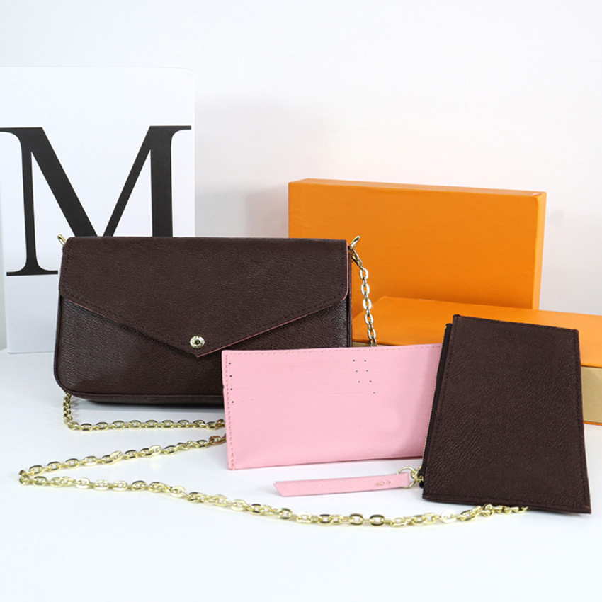 Designers POCHETTE 3 pcs/set Wallets Women embossing Leather Handbags Luxurys Womens Messenger Chain Shoulder Bag Clutch Crossbody Purse With Box M64064 M61276, #4
Designers POCHETTE 3 pcs/set Wallets Women embossing Leather Handbags Luxurys Womens Messenger Chain Shoulder Bag Clutch Crossbody Purse With Box M64064 M61276, #4