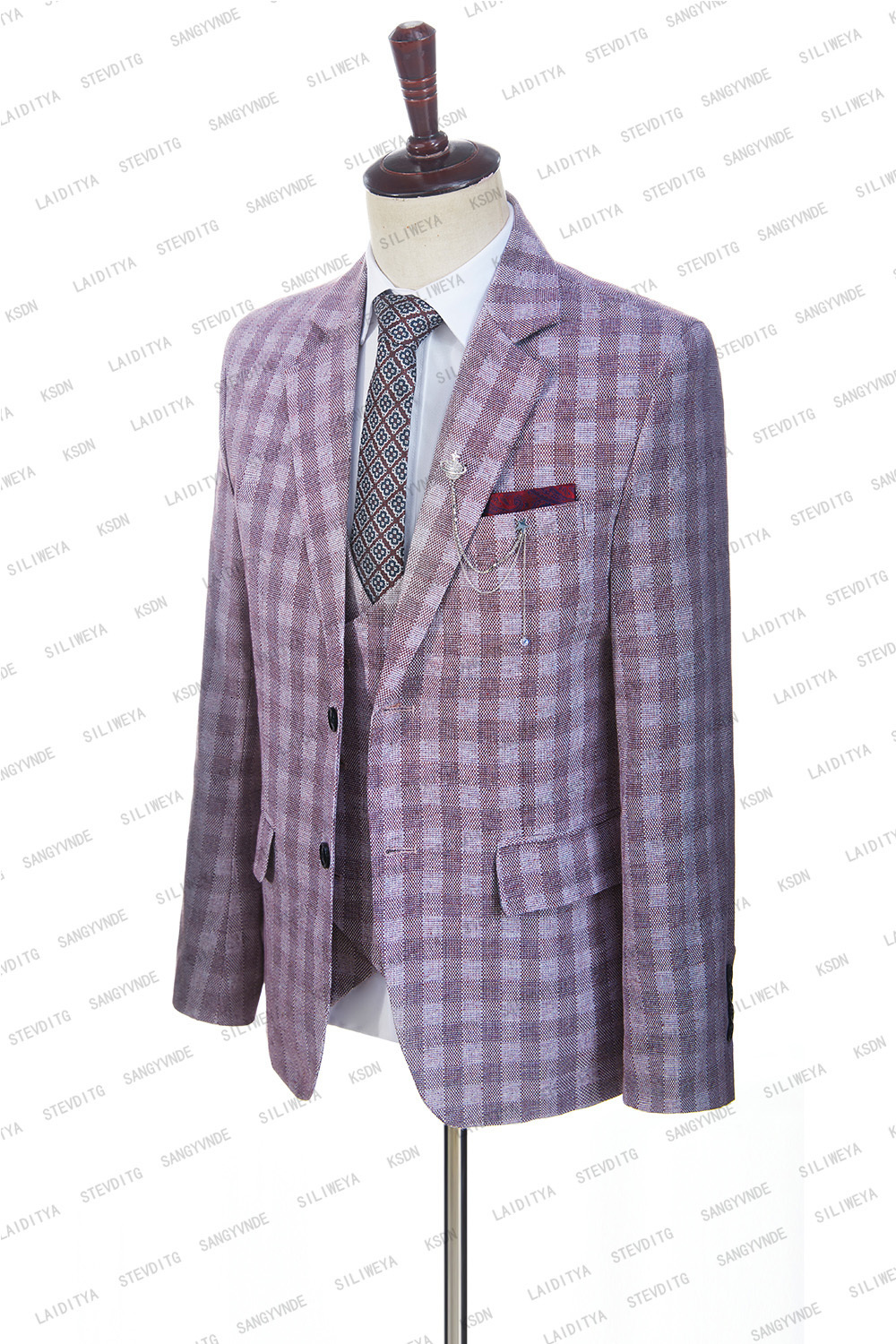 Men's Suits Blazers Men Suit Fashion 2 Pieces Formal Business Blazer Slim Fit Linen Notched Lapel Casual Light Purple Wedding Groom Tuxedo 230509