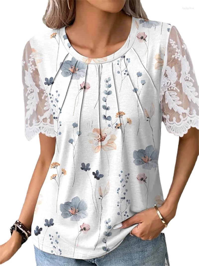Women' T Shirts Flower Printed Round Neck Casual Short-sleeved Women' Summer Vintage Lace Stitching Loose T-shirt Fashion Pullover, Coffee
Women' T Shirts Flower Printed Round Neck Casual Short-sleeved Women' Summer Vintage Lace Stitching Loose T-shirt Fashion Pullover, Coffee