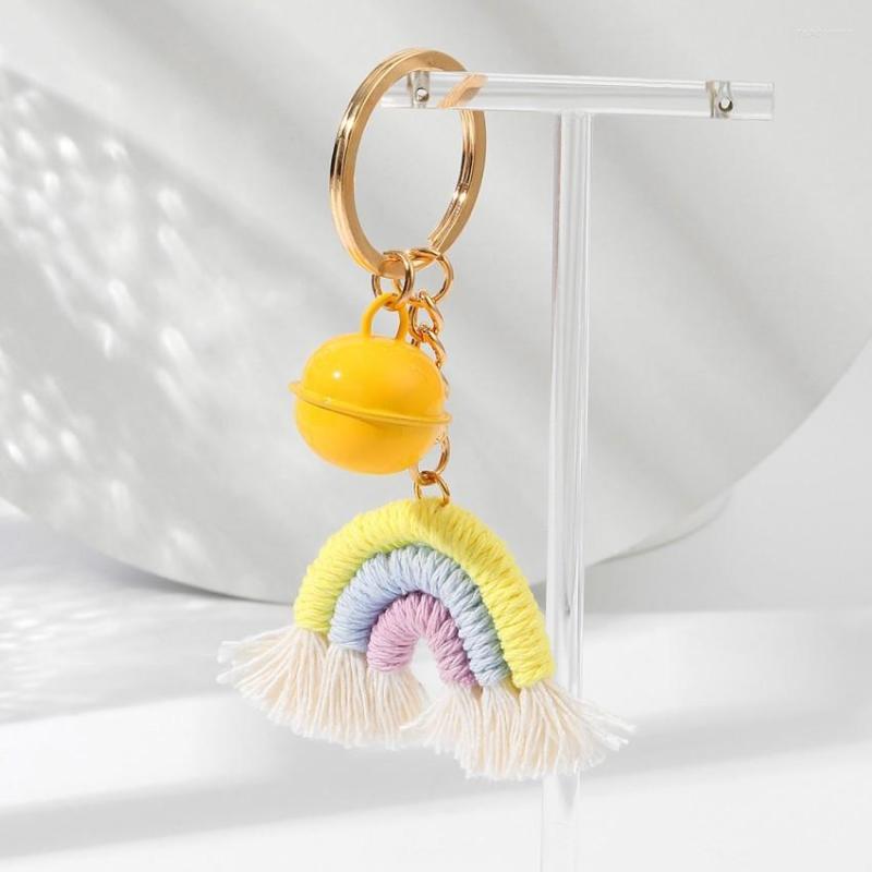 Keychains Fashion Rainbow Pendant Handmade Cotton Thread Knitted Bell For Girls Ethnic Style Tassel Bag Car Chain
Keychains Fashion Rainbow Pendant Handmade Cotton Thread Knitted Bell For Girls Ethnic Style Tassel Bag Car Chain