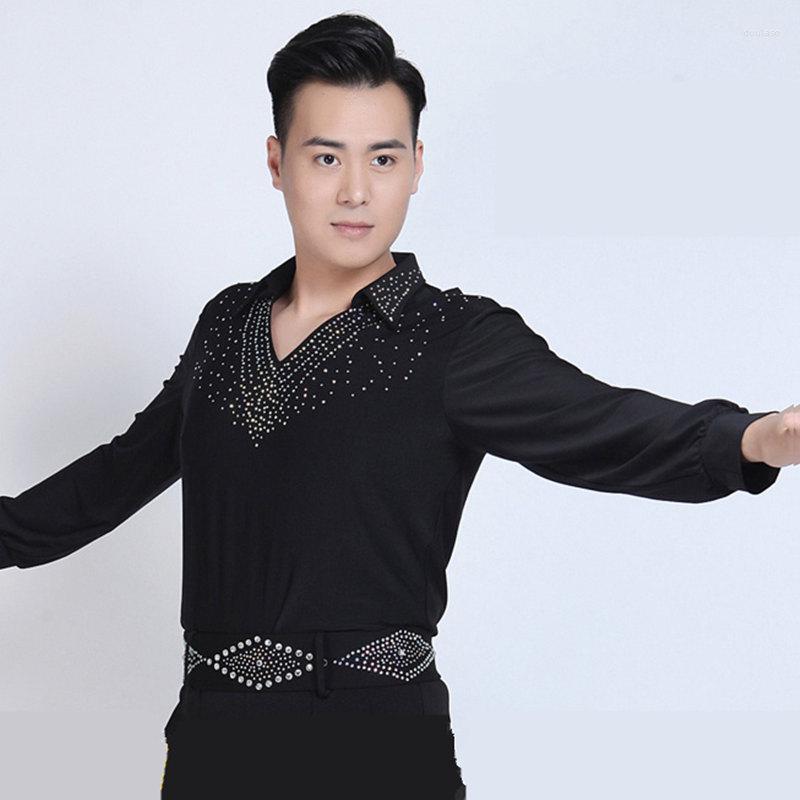 Stage Wear 2023 Latin Dance Shirts Men Long Sleeve V Neck Sequin Middle East Diamond Tops Ballroom Shirt Competition Dancing Clothes, Black top
Stage Wear 2023 Latin Dance Shirts Men Long Sleeve V Neck Sequin Middle East Diamond Tops Ballroom Shirt Competition Dancing Clothes, Black top