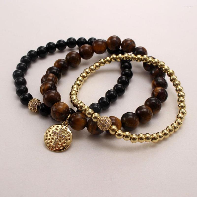 Link Bracelets MHS.SUN Fashion Black Agate Zircon Cross Charm Bangles Women Elastic Natural Stones Bracelet Jewelry For Men Gifts
Link Bracelets MHS.SUN Fashion Black Agate Zircon Cross Charm Bangles Women Elastic Natural Stones Bracelet Jewelry For Men Gifts