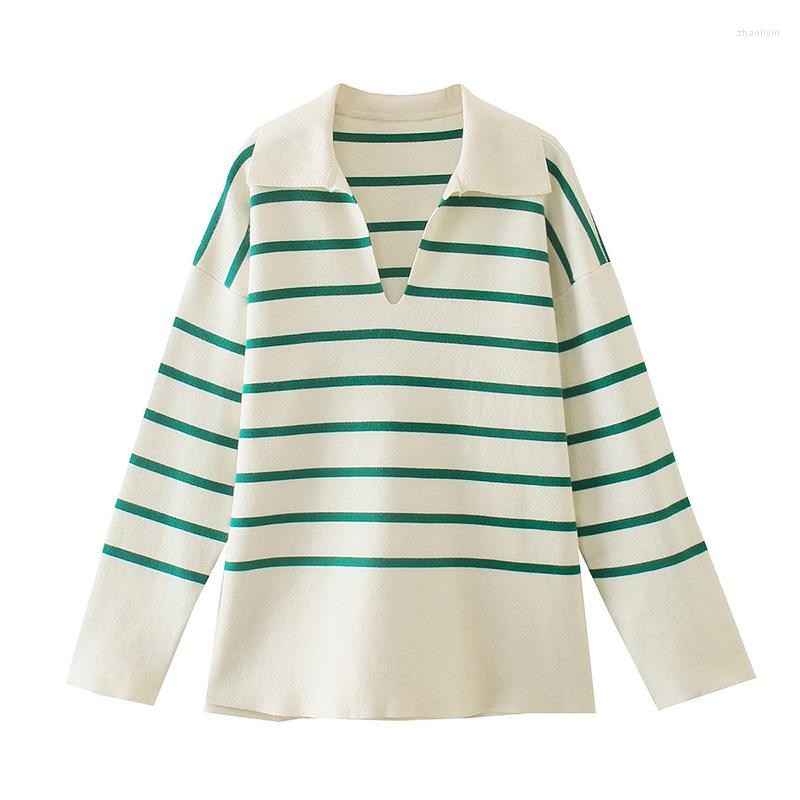 Women' Sweaters 2023 Green Striped Oversize Sweater Woman Knit Loose Casual Pullover V Sailor Neck Long Sleeves Tops Classic Korean Fashion
Women' Sweaters 2023 Green Striped Oversize Sweater Woman Knit Loose Casual Pullover V Sailor Neck Long Sleeves Tops Classic Korean Fashion
