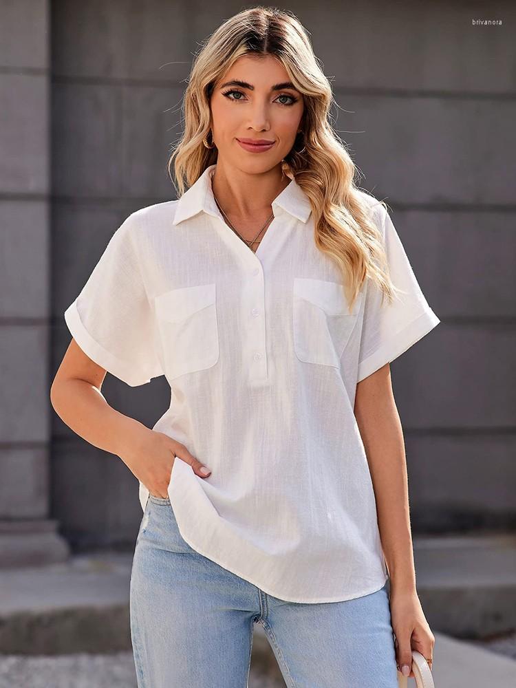 Women' Blouses Summer Loose For Women Fashion Turn Down Collar Short Sleeve Office Work Lady Shirt Casual Oversize Cotton Linen Tops, White
Women' Blouses Summer Loose For Women Fashion Turn Down Collar Short Sleeve Office Work Lady Shirt Casual Oversize Cotton Linen Tops, White