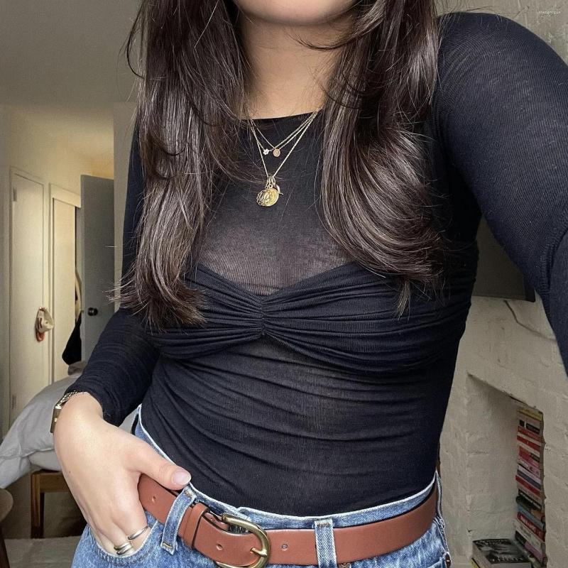 Women' T Shirts Off Shoulder Long Sleeve Ruched T-shirt Female Spring Skinny Fantoye Sexy See Through Mesh Women Y2k White Casual
Women' T Shirts Off Shoulder Long Sleeve Ruched T-shirt Female Spring Skinny Fantoye Sexy See Through Mesh Women Y2k White Casual