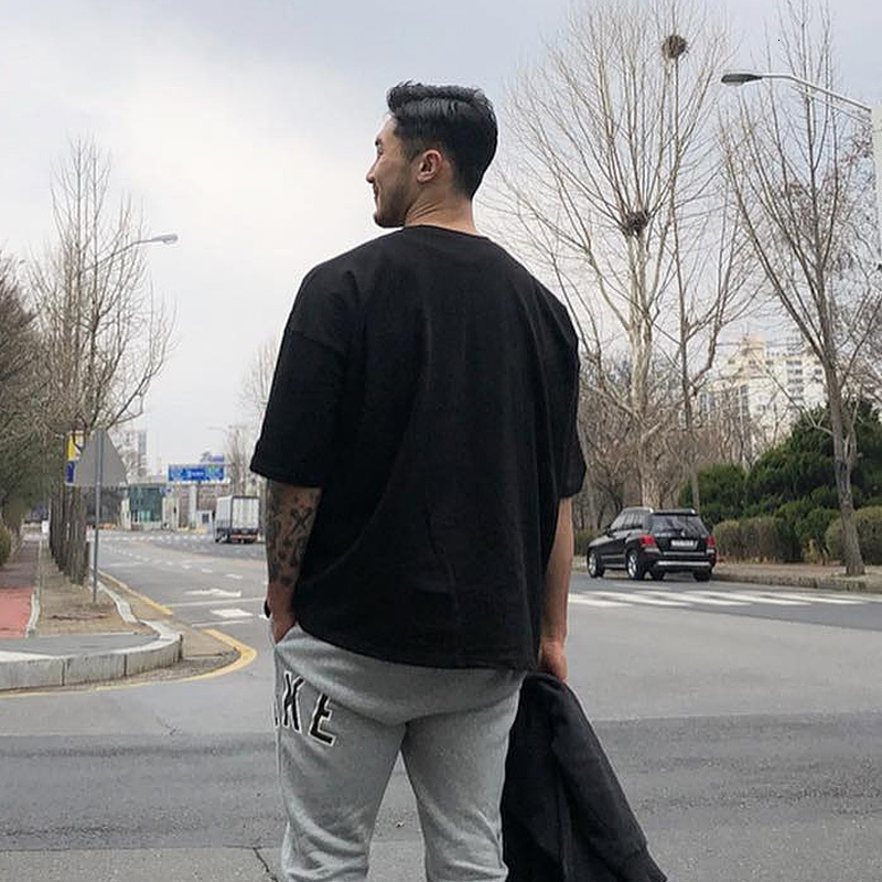 Men's T-Shirts Men's T Shirt Gym Bodybuilding Clothing Short Sleeve Men Fashion Casual For Male Tops Fitness Oversized Sweatshirt 230509