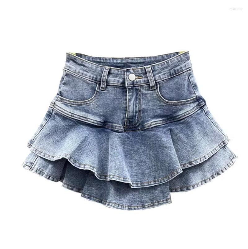 Skirts 2023 Summer Sexy Ruffle Mini Denim Skirt Women High Waist Patchwork A-Line Short Jeans S567, Blue
Skirts 2023 Summer Sexy Ruffle Mini Denim Skirt Women High Waist Patchwork A-Line Short Jeans S567, Blue