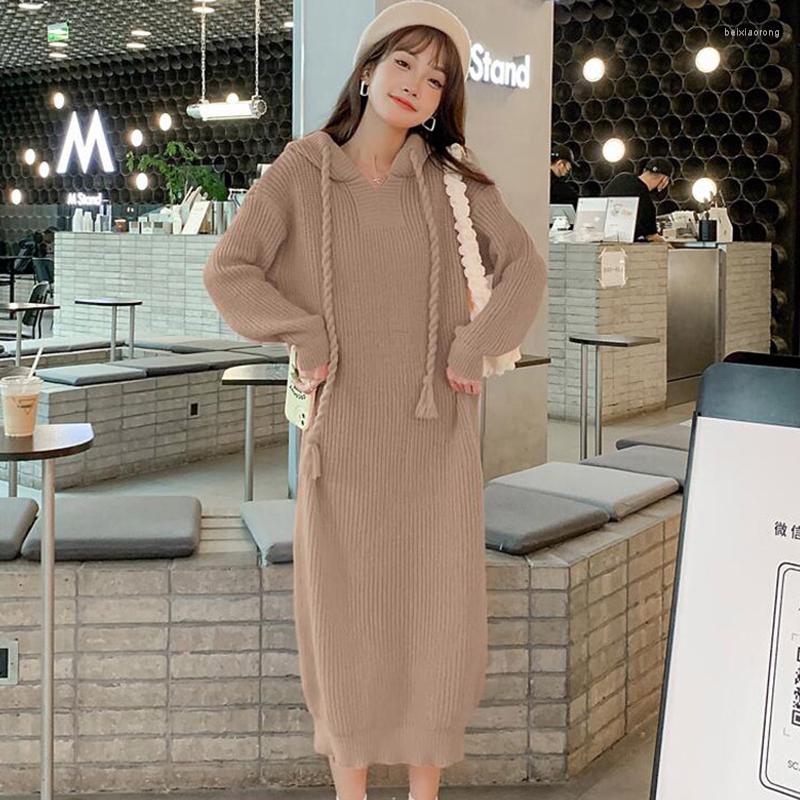Casual Dresses Woman Thicken Knitted Hooded Sweater Autumn Winter Fashion Dress Long Sleeve Pullover Ladies Jumper Elegant Solid Clothes, Gray
Casual Dresses Woman Thicken Knitted Hooded Sweater Autumn Winter Fashion Dress Long Sleeve Pullover Ladies Jumper Elegant Solid Clothes, Gray