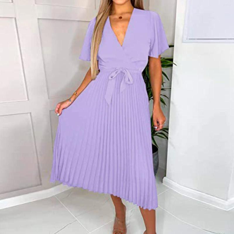 Casual Dresses Women Short Sleeve Wrap V Neck Summer Satin Tie Waist Elegant Pleated Flowy A Line Midi Women's Maxi Sundresses, White
Casual Dresses Women Short Sleeve Wrap V Neck Summer Satin Tie Waist Elegant Pleated Flowy A Line Midi Women's Maxi Sundresses, White