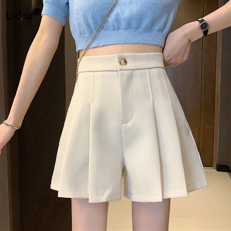 Women's Shorts Fashion All-match Solid Color Chic Pleated Shorts for Female Korean Simplicity Elastic High Waist Pants Summer Women's Clothing 230509, Black
Women's Shorts Fashion All-match Solid Color Chic Pleated Shorts for Female Korean Simplicity Elastic High Waist Pants Summer Women's Clothing 230509, Black