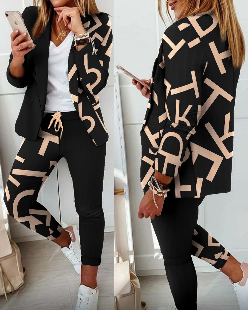 Autumn Spring Ladies Suit and Trouse Two Piece Outfits Women Coat Tops Drawstring Pants Set Casual Tracksuit Sweat Suits Party Working Clothing, Style 6
Autumn Spring Ladies Suit and Trouse Two Piece Outfits Women Coat Tops Drawstring Pants Set Casual Tracksuit Sweat Suits Party Working Clothing, Style 6