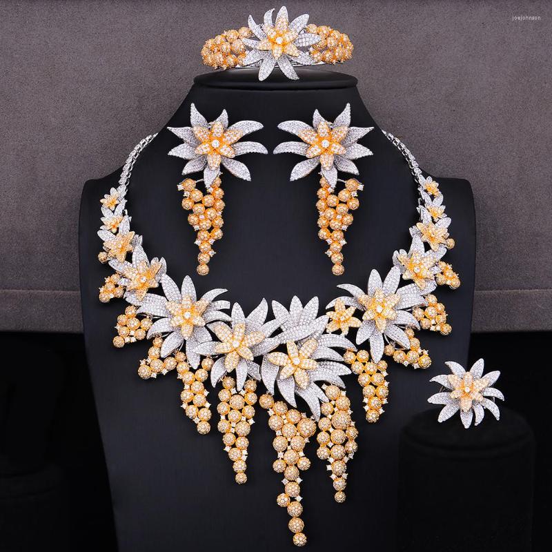 Necklace Earrings Set Luxury 4PCS Dubai Bridal Wedding For Women Cubic Zirconia CZ Necklace/Bracelet/Earrings/Ring Accessories, Picture shown
Necklace Earrings Set Luxury 4PCS Dubai Bridal Wedding For Women Cubic Zirconia CZ Necklace/Bracelet/Earrings/Ring Accessories, Picture shown