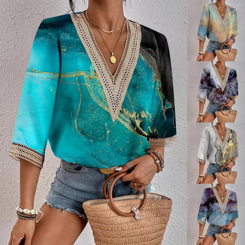 Women's Blouses Embroidery Hollow Out Lace Patchwork Women Shirt Boho Print Vintage V Neck Three Quarter Sleeve Blouse Tops Loose Casual
Women's Blouses Embroidery Hollow Out Lace Patchwork Women Shirt Boho Print Vintage V Neck Three Quarter Sleeve Blouse Tops Loose Casual