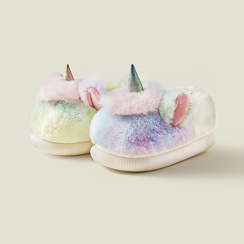 Slipper Autumn and Winter Children's Cotton Slippers Cute Cartoon Unicorn Household Plush Casual Soft Slippers Boys Girls Slippers Kids 230509