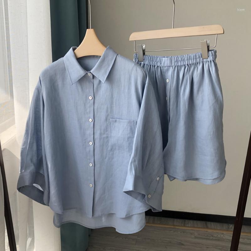 Women' Blouses 2023 Summer Women Vintage Linen Solid Color Wide-sleeved Shirt / Shorts, White
Women' Blouses 2023 Summer Women Vintage Linen Solid Color Wide-sleeved Shirt / Shorts, White