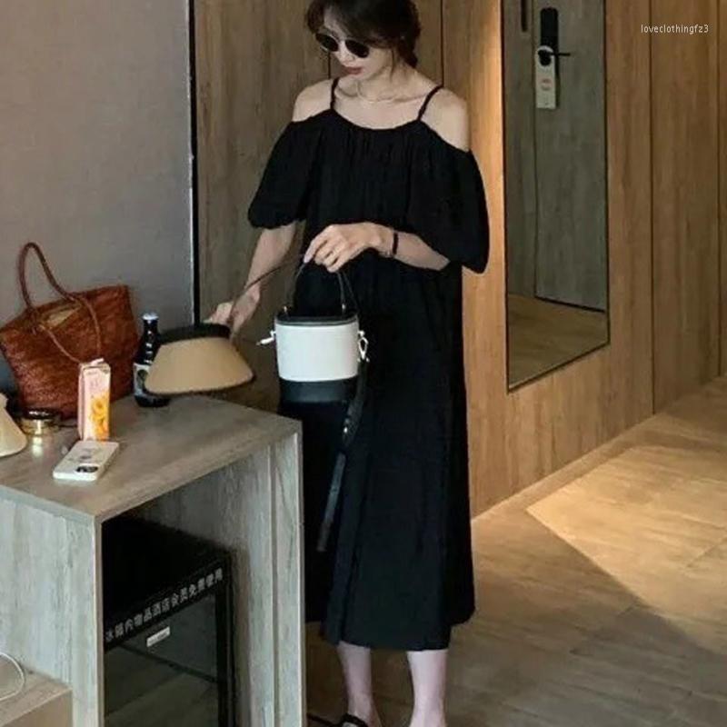 Casual Dresses Women Spaghetti Strap Dress Female Solid Color Sexy Off Shoulder Loose Party Holiday For Summer, Black
Casual Dresses Women Spaghetti Strap Dress Female Solid Color Sexy Off Shoulder Loose Party Holiday For Summer, Black