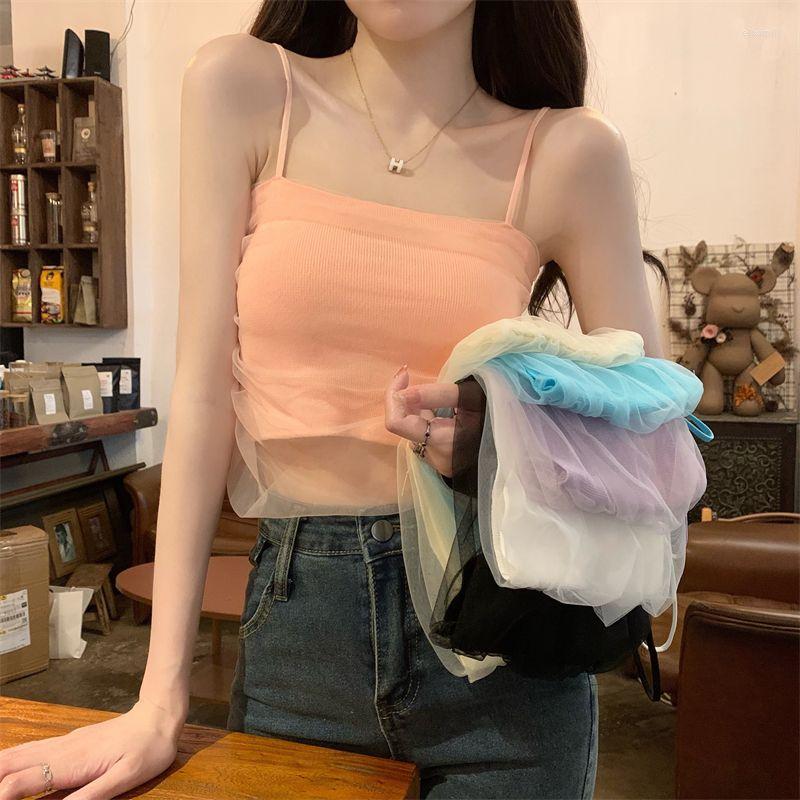 Women's Tanks Purple Mesh Design Sense Camisole Women's Summer Sweet And Spicy Style Outside Wears Short Beauty Tank Top, Black
Women's Tanks Purple Mesh Design Sense Camisole Women's Summer Sweet And Spicy Style Outside Wears Short Beauty Tank Top, Black