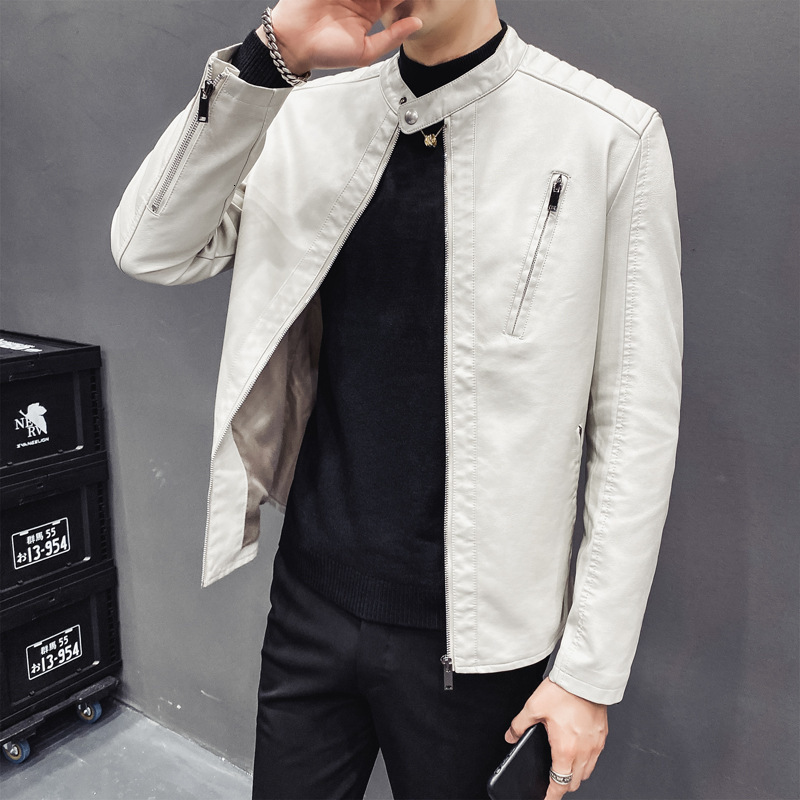 Men's Jackets Men's Spring Motorcycle Leather Jacket Large Size Pocket Black Zipper Lapel Slim Fit Male Spring and Autumn High Quality PU Coat 230509, White
Men's Jackets Men's Spring Motorcycle Leather Jacket Large Size Pocket Black Zipper Lapel Slim Fit Male Spring and Autumn High Quality PU Coat 230509, White