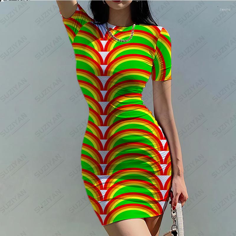 Casual Dresses Summer Sexy Women's Short Sleeve Round Neck Dress Colorful Plaid Gradient 3D Printed Beach Skirt Temperament Slim Fit, Pml250tsds
Casual Dresses Summer Sexy Women's Short Sleeve Round Neck Dress Colorful Plaid Gradient 3D Printed Beach Skirt Temperament Slim Fit, Pml250tsds