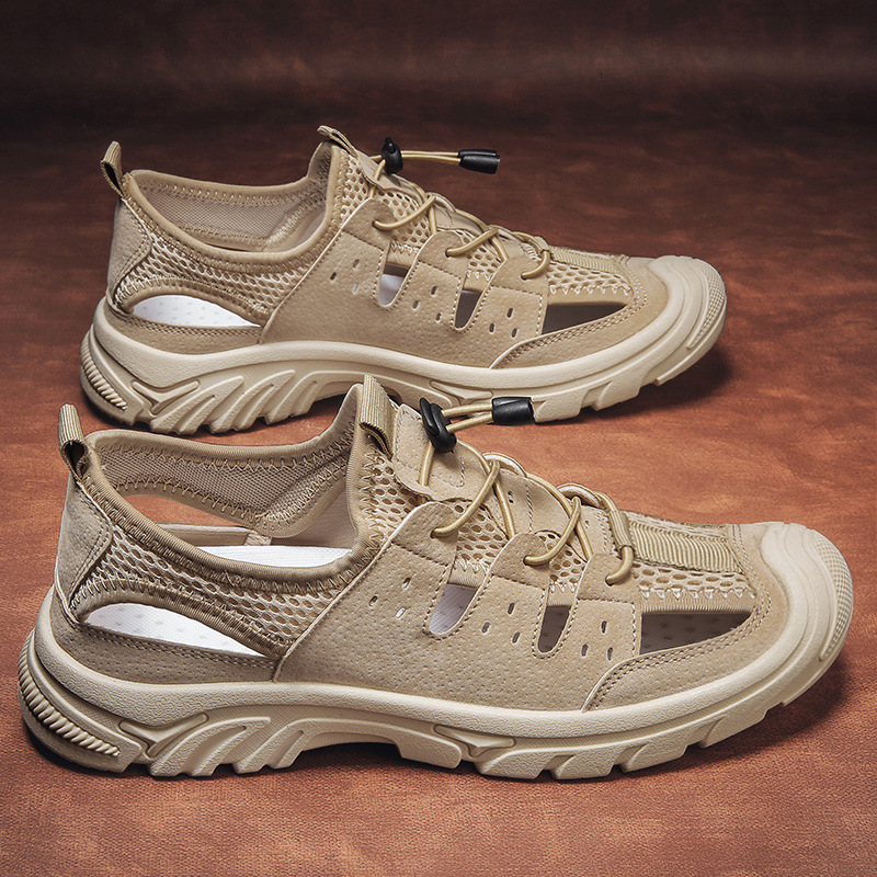 Sandals Men Beach Mesh Hollow Sports Sweatproof And NonSlip Outdoor Closed Toe Slippers Summer 230508, Khaki
Sandals Men Beach Mesh Hollow Sports Sweatproof And NonSlip Outdoor Closed Toe Slippers Summer 230508, Khaki