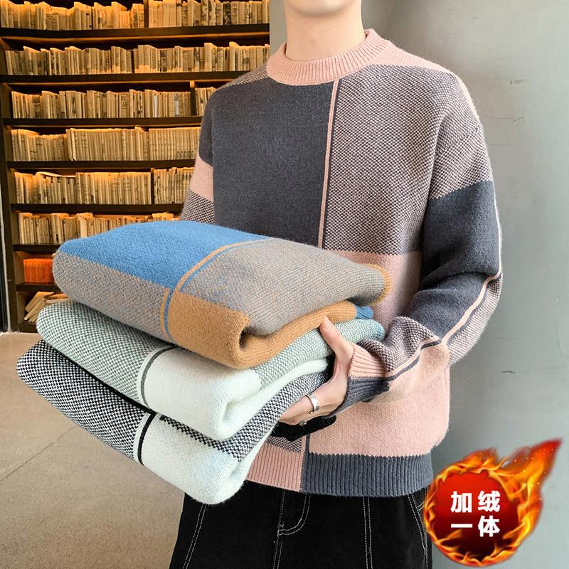 Men's Sweaters 2023 Winter High Quality Fashion Sweater Check Men Harajuku Pullover Thicken Warm Half Turtleneck, Blue cc6812
Men's Sweaters 2023 Winter High Quality Fashion Sweater Check Men Harajuku Pullover Thicken Warm Half Turtleneck, Blue cc6812