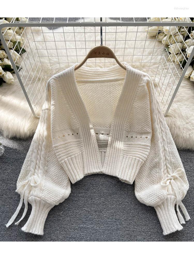 Women's Knits Women Autumn Winter Cardigan Design Sense Lantern Sleeve Knitted Versatile Knitting Bow Tie Short Long Shawl Top D2156, White
Women's Knits Women Autumn Winter Cardigan Design Sense Lantern Sleeve Knitted Versatile Knitting Bow Tie Short Long Shawl Top D2156, White