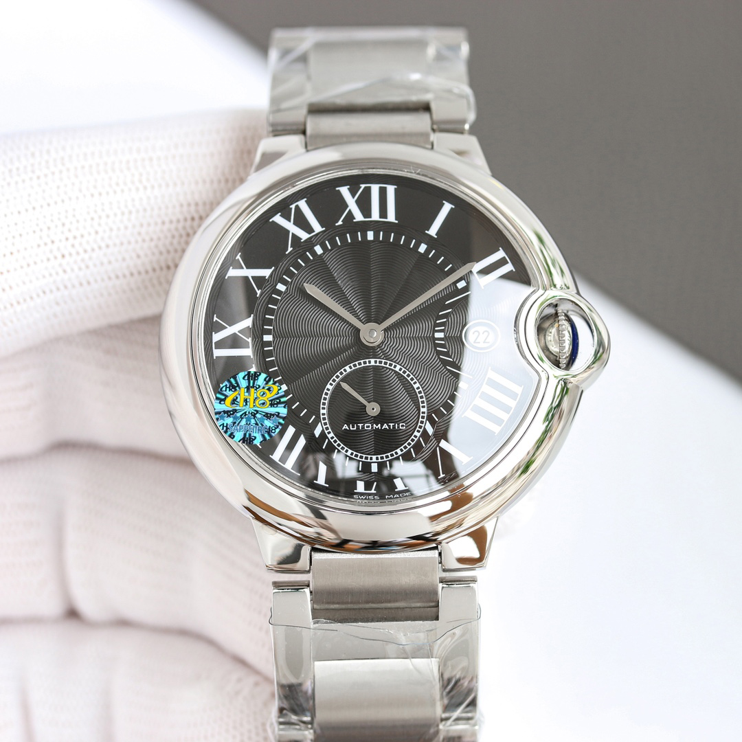 Luxury Classic Mens Watch Silver / Black Guilloche Dial Stainless Steel Automatic Movment Roman Numerals Sapphire Crystal 42mm
Luxury Classic Mens Watch Silver / Black Guilloche Dial Stainless Steel Automatic Movment Roman Numerals Sapphire Crystal 42mm