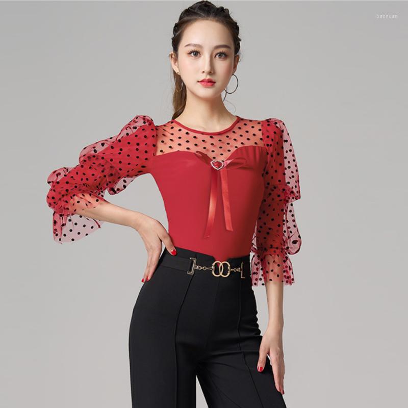 Stage Wear 2023 Latin Dancing Bodysuit Polka Dots Latern Sleeve Ballroom Dance Clothes Women Prom Waltz Tango Costume DL10232, Red
Stage Wear 2023 Latin Dancing Bodysuit Polka Dots Latern Sleeve Ballroom Dance Clothes Women Prom Waltz Tango Costume DL10232, Red
