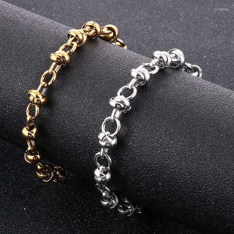 Charm Bracelets Simple Stainless Steel Bracelet For Men Gold Silver Color Pearl Knotted Link Chain Homme Fashion Jewelry
Charm Bracelets Simple Stainless Steel Bracelet For Men Gold Silver Color Pearl Knotted Link Chain Homme Fashion Jewelry