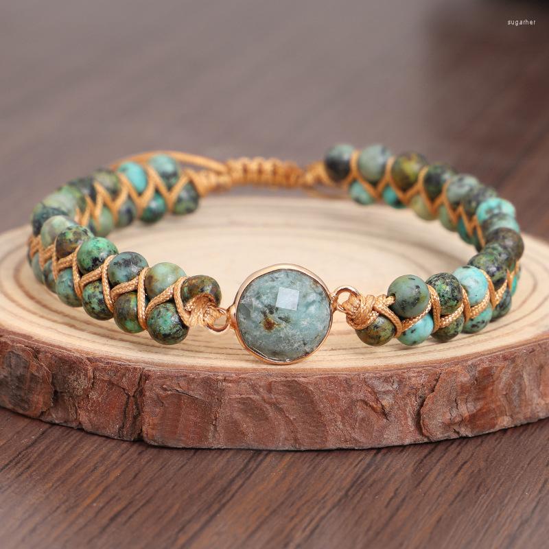 Strand Natural African Turquoises Boho Bracelets For Couples Jewelry Faceted Round Green Stone Charm String Braided Yoga Men
Strand Natural African Turquoises Boho Bracelets For Couples Jewelry Faceted Round Green Stone Charm String Braided Yoga Men