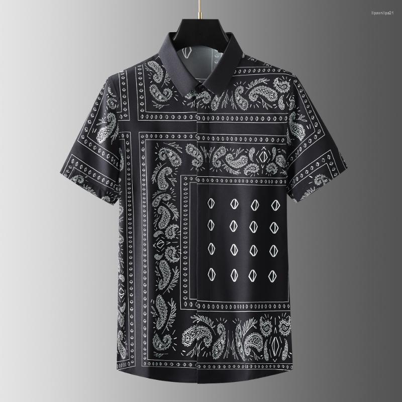 Men's Casual Shirts Luxury Retro Print Men's Short Sleeve Slim Business Social Formal Dress For Men Clothing Streetwear, Black
Men's Casual Shirts Luxury Retro Print Men's Short Sleeve Slim Business Social Formal Dress For Men Clothing Streetwear, Black