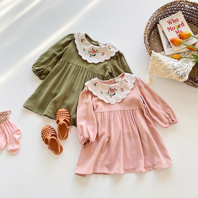 Girl Dresses Embroidered Girls' Dress 2023 Spring Flower Lapel Long-sleeved Children's Princess Cotton Linen
Girl Dresses Embroidered Girls' Dress 2023 Spring Flower Lapel Long-sleeved Children's Princess Cotton Linen