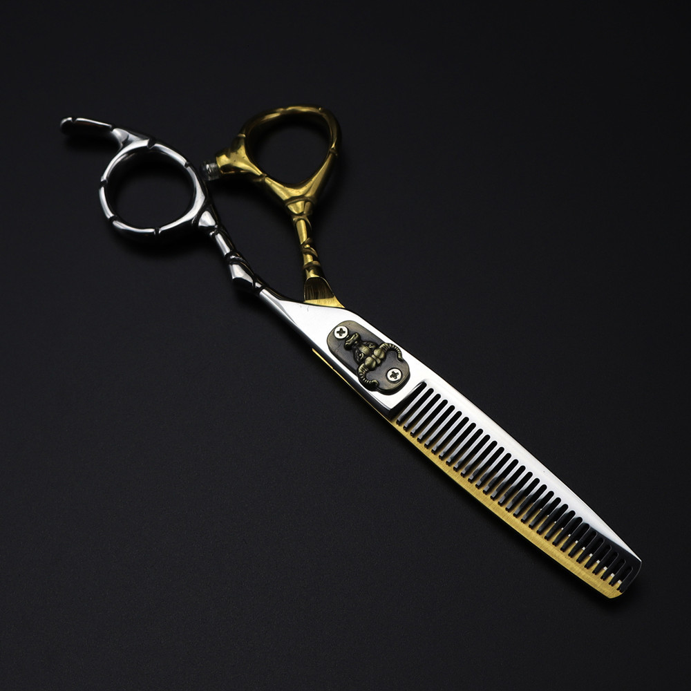 Hair Scissors professional Japan 440c steel 6 inch Bull head hair cutting scissors haircut thinning barber cut shears hairdressing 230509