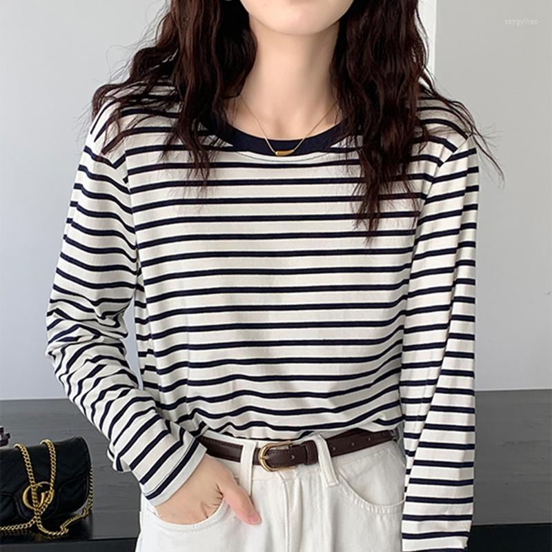 Women' T Shirts Striped Shirt Women Cotton Long Sleeve O-Neck Loose Tshirt Tops Autumn Korean Fashion Woman Clothes Tee Femme Camisetas, Blue striped
Women' T Shirts Striped Shirt Women Cotton Long Sleeve O-Neck Loose Tshirt Tops Autumn Korean Fashion Woman Clothes Tee Femme Camisetas, Blue striped