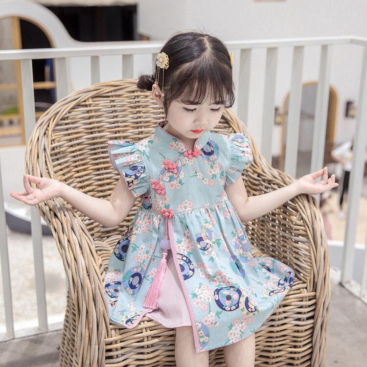 Girl Dresses Girls Dress 2023 Chinese Style Retro Flower Summer Princess Knee-Length Casual Crew Neck Floral Ruched Lovely Fashion, Blue
Girl Dresses Girls Dress 2023 Chinese Style Retro Flower Summer Princess Knee-Length Casual Crew Neck Floral Ruched Lovely Fashion, Blue