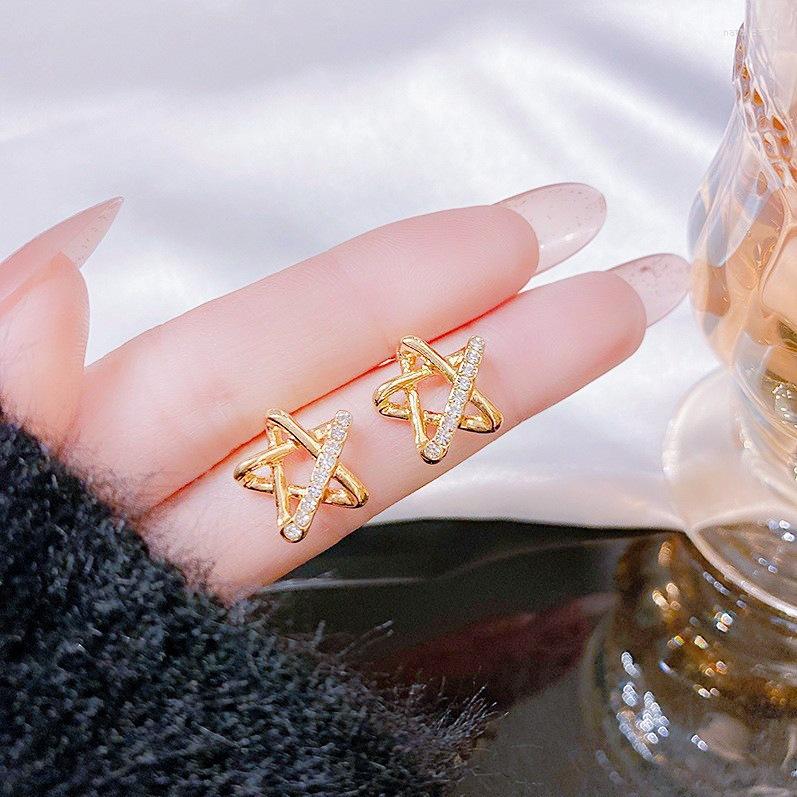 Stud Earrings Simple Hollow Five-pointed Star Zircon Lucky Love Heart Mother's Day Woman Girl Wedding Blessing Ear Studs Jewelry
Stud Earrings Simple Hollow Five-pointed Star Zircon Lucky Love Heart Mother's Day Woman Girl Wedding Blessing Ear Studs Jewelry
