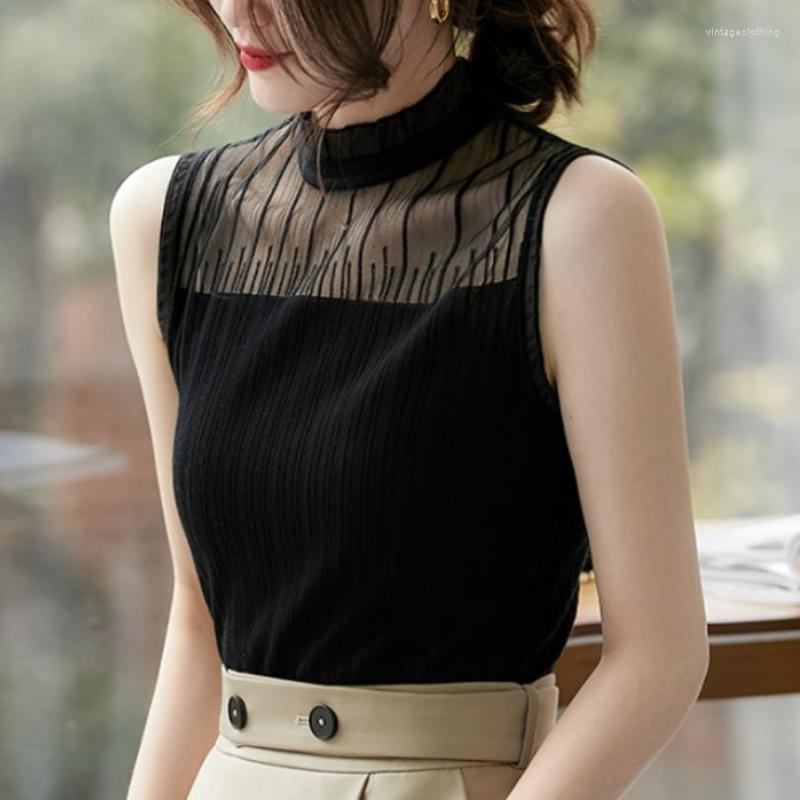 Women's Tanks Summer Stand Collar Casual Knit Tank Top Women Solid Slim Mesh Lace Sleeveless Vest Tops Office Lady Fashion Clothes 26080, Black
Women's Tanks Summer Stand Collar Casual Knit Tank Top Women Solid Slim Mesh Lace Sleeveless Vest Tops Office Lady Fashion Clothes 26080, Black